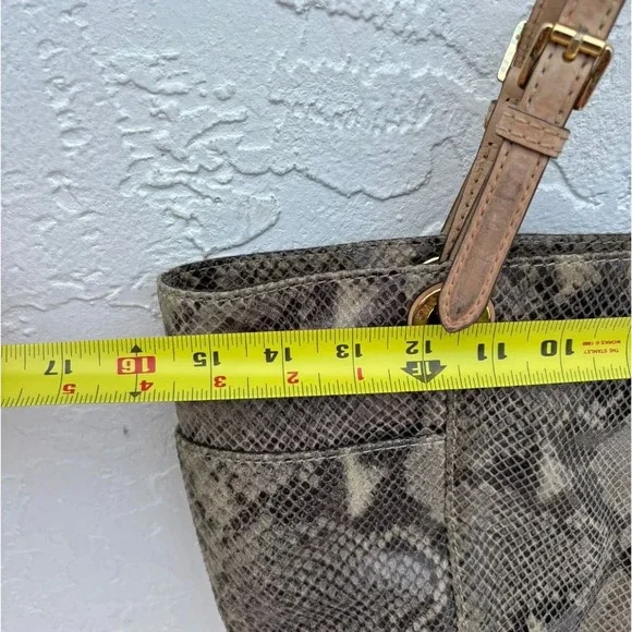 Michael Kors Brown Snake Print Tote Bag - Picture 3 of 12